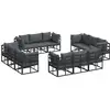 Image de Vidaxl ensemble de canapé de jardin 12 pcs noir métal
