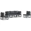 Image de Vidaxl ensemble de canapé de jardin avec coussin 5 pcs noir aluminium