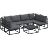 Image de Vidaxl ensemble de canapé de jardin avec coussin 7 pcs noir aluminium
