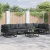 Image de vidaXL Ensemble de canapé de jardin avec coussin 7 pcs Noir Aluminium 3378850