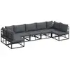 Image de Vidaxl ensemble de canapé de jardin avec coussin 7 pcs noir aluminium
