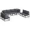 Image de Vidaxl ensemble de canapé de jardin avec coussin 8 pcs noir aluminium