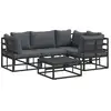 Image de Vidaxl ensemble de canapé de jardin avec coussin 5 pcs noir aluminium