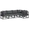 Image de Vidaxl ensemble de canapé de jardin avec coussin 5 pcs noir aluminium