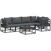 Image de Vidaxl ensemble de canapé de jardin avec coussin 6 pcs noir aluminium