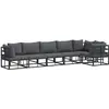 Image de Vidaxl ensemble de canapé de jardin avec coussin 6 pcs noir aluminium