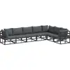 Image de Vidaxl ensemble de canapé de jardin avec coussin 7 pcs noir aluminium