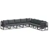 Image de Vidaxl ensemble de canapé de jardin avec coussin 8 pcs noir aluminium