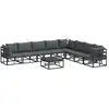 Image de Vidaxl ensemble de canapé de jardin avec coussin 9 pcs noir aluminium