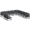 Image de Vidaxl ensemble de canapé de jardin avec coussin 11 pcs noir aluminium