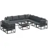 Image de Vidaxl ensemble de canapé de jardin avec coussin 10 pcs noir aluminium