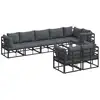 Image de Vidaxl ensemble de canapé de jardin avec coussin 8 pcs noir aluminium