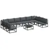 Image de Vidaxl ensemble de canapé de jardin avec coussin 11 pcs noir aluminium