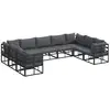 Image de Vidaxl ensemble de canapé de jardin avec coussin 9 pcs noir aluminium