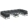Image de Vidaxl ensemble de canapé de jardin avec coussin 11 pcs noir aluminium
