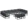 Image de Vidaxl ensemble de canapé de jardin avec coussin 13 pcs noir aluminium