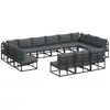Image de Vidaxl ensemble de canapé de jardin avec coussin 13 pcs noir aluminium