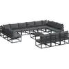 Image de Vidaxl ensemble de canapé de jardin avec coussin 14 pcs noir aluminium