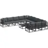 Image de Vidaxl ensemble de canapé de jardin avec coussin 12 pcs noir aluminium