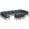 Image de Vidaxl ensemble de canapé de jardin avec coussin 12 pcs noir aluminium