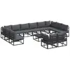 Image de Vidaxl ensemble de canapé de jardin avec coussin 13 pcs noir aluminium
