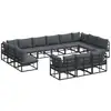 Image de Vidaxl ensemble de canapé de jardin avec coussin 13 pcs noir aluminium