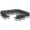 Image de Vidaxl ensemble de canapé de jardin avec coussin 13 pcs noir aluminium