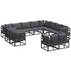 Image de Vidaxl ensemble de canapé de jardin avec coussin 12 pcs noir aluminium