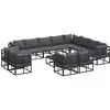 Image de Vidaxl ensemble de canapé de jardin avec coussin 13 pcs noir aluminium