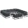 Image de Vidaxl ensemble de canapé de jardin avec coussin 14 pcs noir aluminium