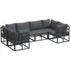 Image de Vidaxl ensemble de canapé de jardin avec coussin 6 pcs noir aluminium
