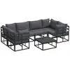 Image de Vidaxl ensemble de canapé de jardin avec coussin 7 pcs noir aluminium