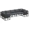 Image de Vidaxl ensemble de canapé de jardin avec coussin 7 pcs noir aluminium