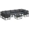 Image de Vidaxl ensemble de canapé de jardin avec coussin 8 pcs noir aluminium