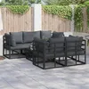 Image de vidaXL Ensemble de canapé de jardin avec coussin 6 pcs Noir Acier 3378948