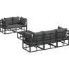 Image de Vidaxl ensemble de canapé de jardin avec coussin 6 pcs noir acier