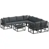 Image de Vidaxl ensemble de canapé de jardin avec coussin 9 pcs noir acier