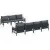 Image de Vidaxl ensemble de canapé de jardin avec coussin 8 pcs noir acier
