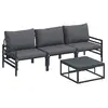 Image de Vidaxl ensemble de canapé de jardin avec coussin 4 pcs noir acier
