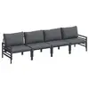 Image de Vidaxl ensemble de canapé de jardin avec coussin 4 pcs noir acier