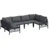 Image de Vidaxl ensemble de canapé de jardin avec coussin 6 pcs noir acier
