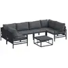 Image de Vidaxl ensemble de canapé de jardin avec coussin 7 pcs noir acier