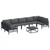 Image de Vidaxl ensemble de canapé de jardin avec coussin 8 pcs noir acier