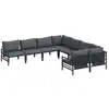 Image de Vidaxl ensemble de canapé de jardin avec coussin 8 pcs noir acier