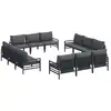 Image de Vidaxl ensemble de canapé de jardin avec coussin 12 pcs noir acier
