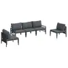 Image de Vidaxl ensemble de canapé de jardin avec coussin 5 pcs noir acier
