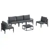 Image de Vidaxl ensemble de canapé de jardin avec coussin 6 pcs noir acier