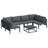 Image de Vidaxl ensemble de canapé de jardin avec coussin 7 pcs noir acier
