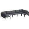 Image de Vidaxl ensemble de canapé de jardin avec coussin 7 pcs noir acier