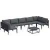 Image de Vidaxl ensemble de canapé de jardin avec coussin 8 pcs noir acier
